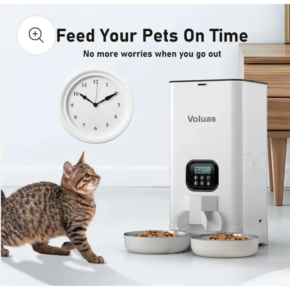 VOLUAS Automatic Cat Feeder For Two Cats